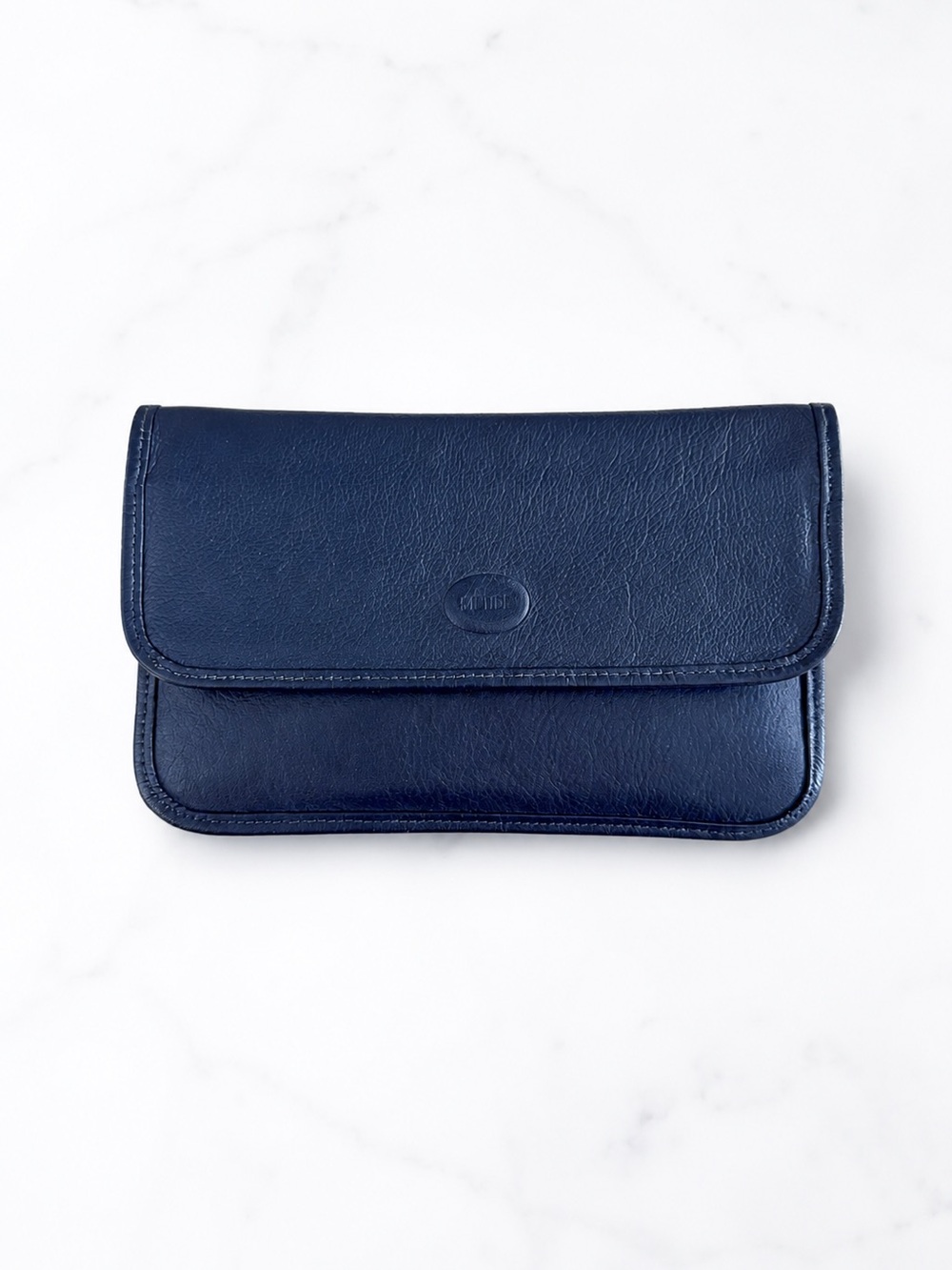 Vintage 1980s MUNDI Nappa Cowhide Leather Wallet Clutch, Blue
(Made in Brazil)